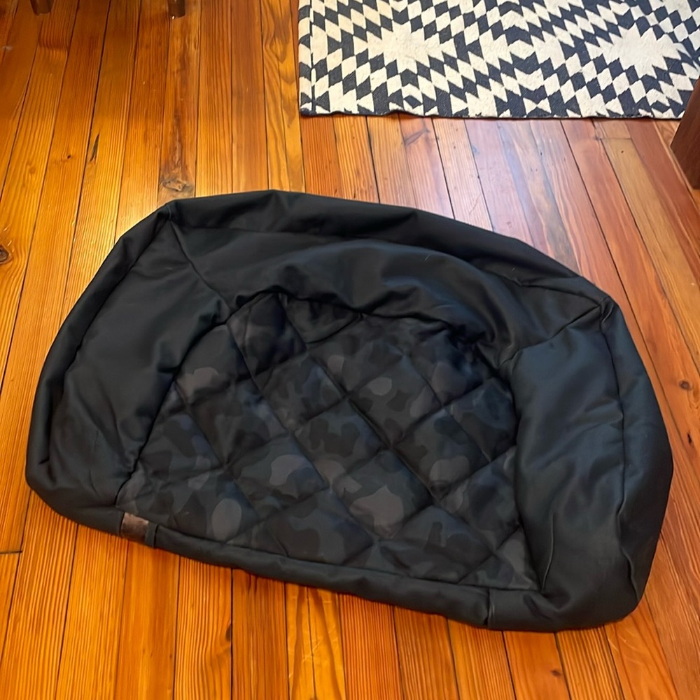 Orvis Dog Bed Cover in a blue/ black camouflage print
